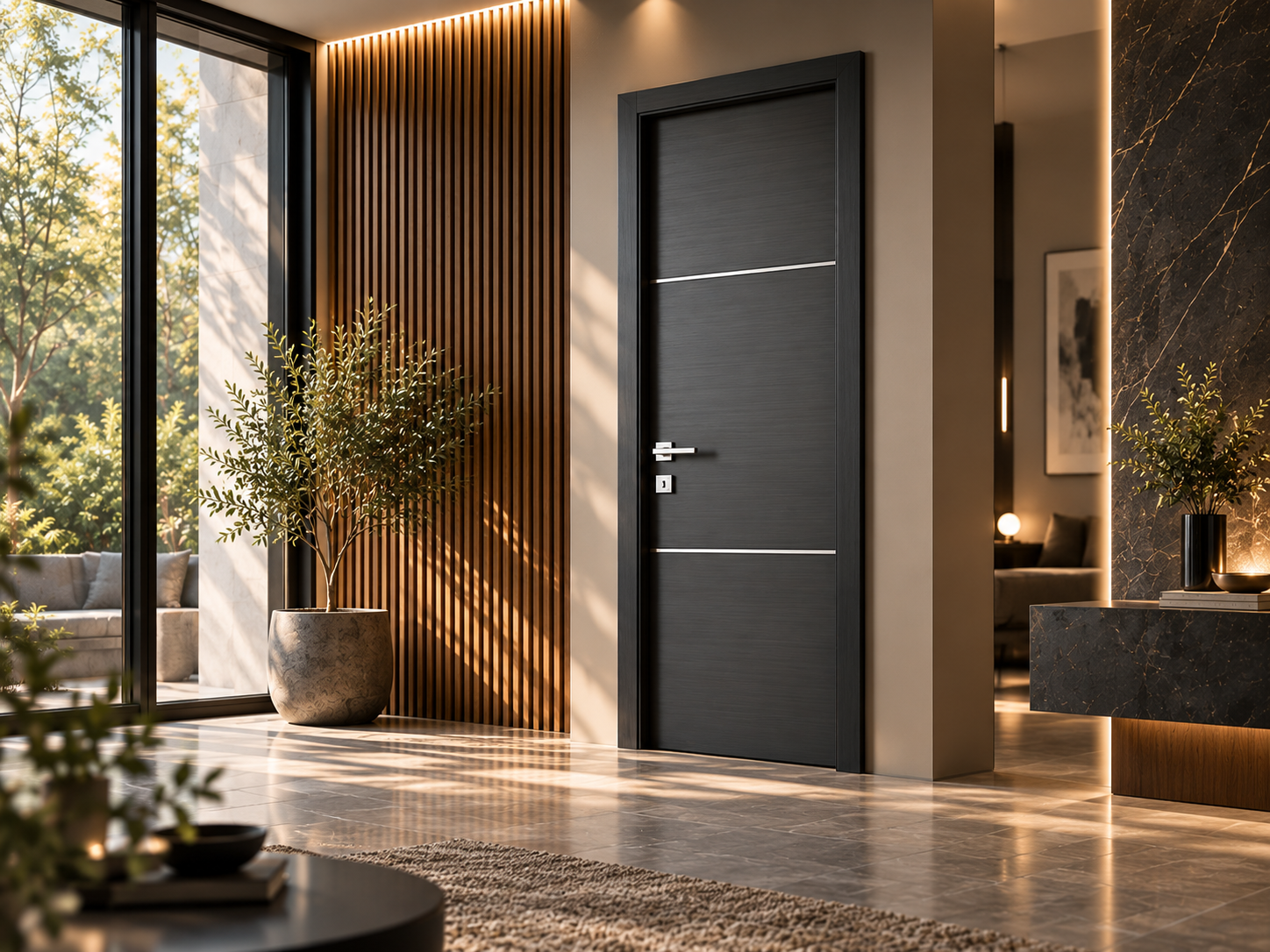 Charcoal contemporary door