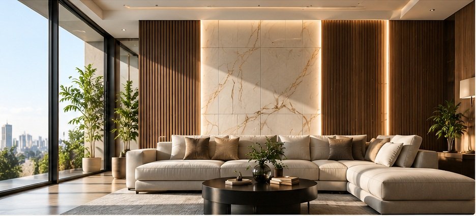 Premium feature wall interior