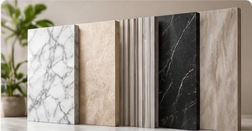 WPC PVC and UV marble surfaces