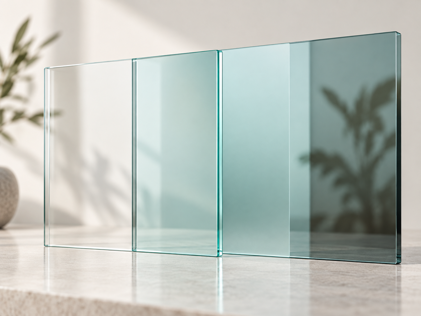 Glass cabinet finish samples