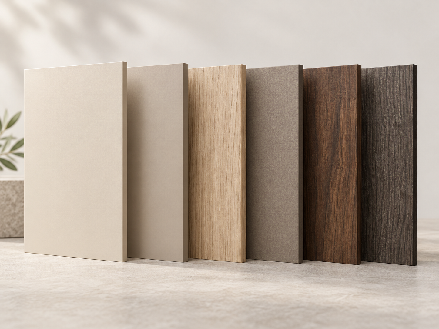 Laminate cabinet finish samples