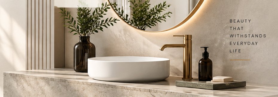 Premium vanity materials and finishes